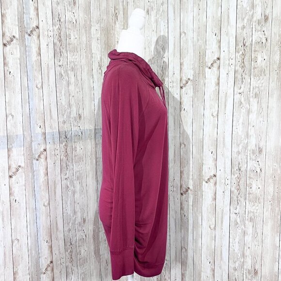 Women's Isabel Long Sleeve Maternity Sweatshirt | Dark Red | Cowl Neck | Medium - Picture 3 of 10